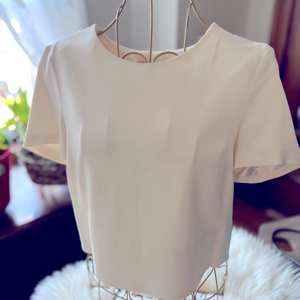 Ivory Ted Baker High Street Color By Number Cross Back Shirt Size 1